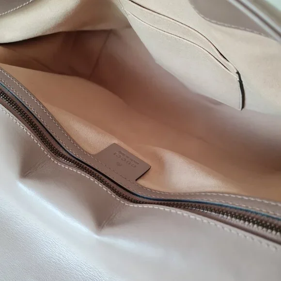 Gucci GG Marmont Large Shoulder Bag Dusty Pink Rose Mauve Matelasse Gold Rare - Picture 13 of 16